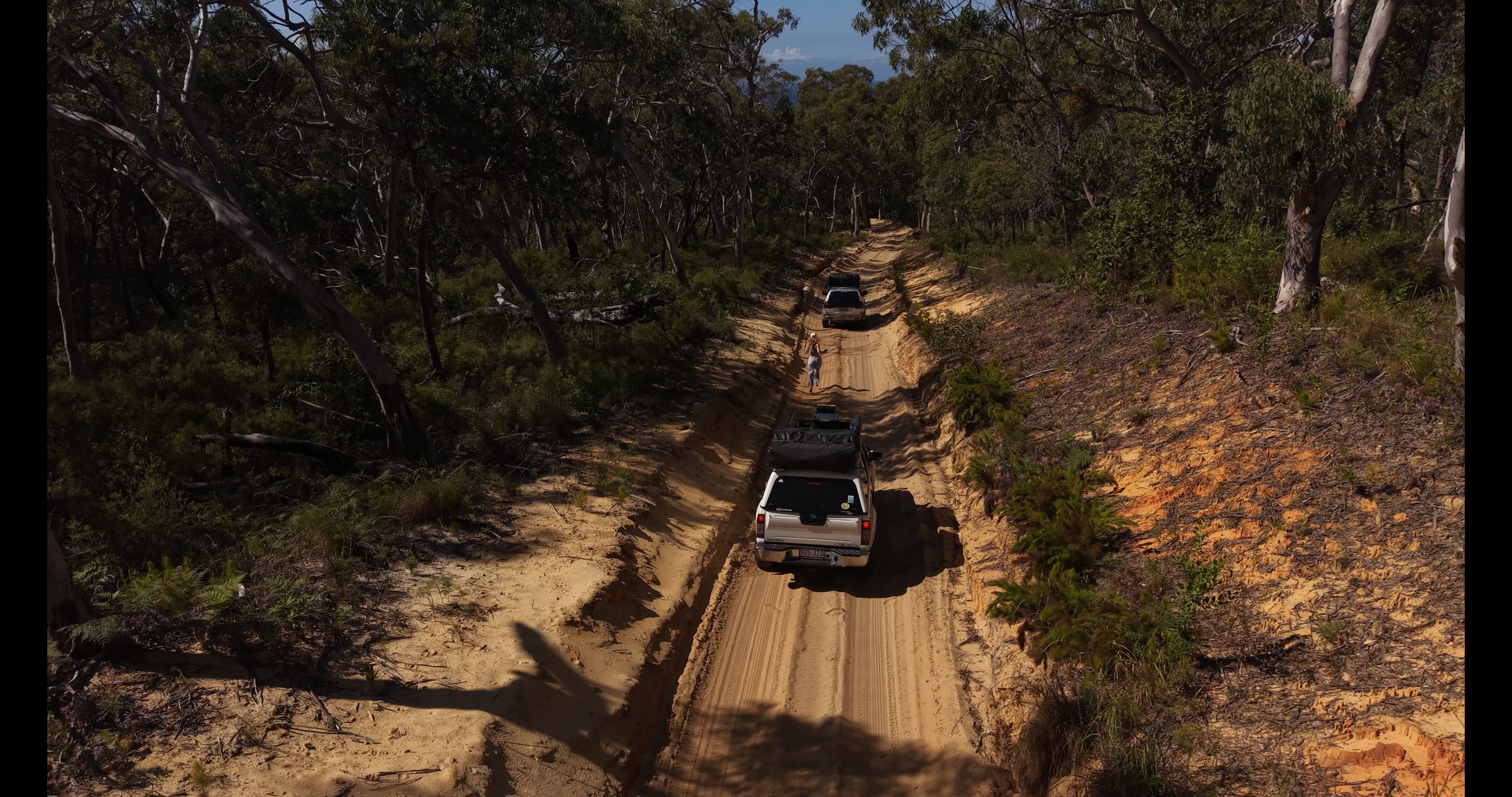 Friends laughing in the back of a 4WD